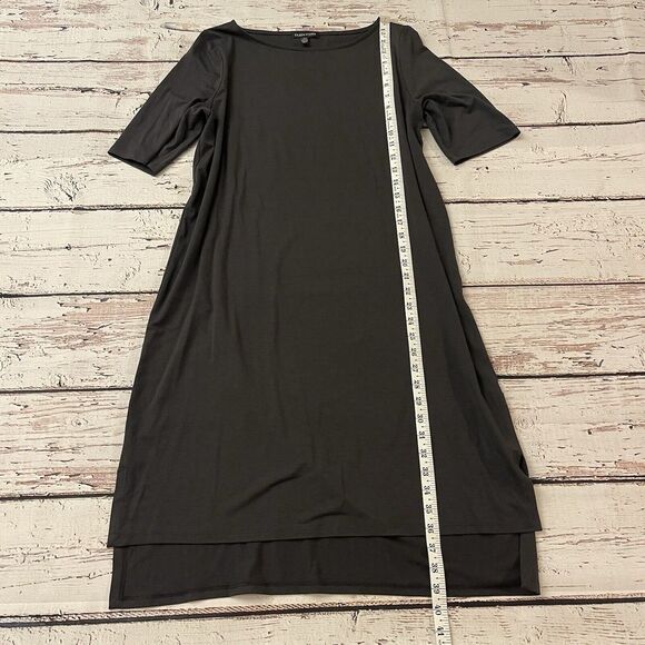 Eileen Fisher Viscose Jersey T-Shirt Dress Women's Size Small Short Sleeve Gray - Picture 5 of 9
